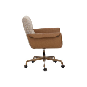 Lomax Office Chair - Dusty Greige / Milliken Cognac