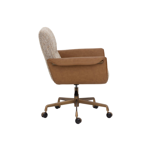 Lomax Office Chair - Dusty Greige / Milliken Cognac
