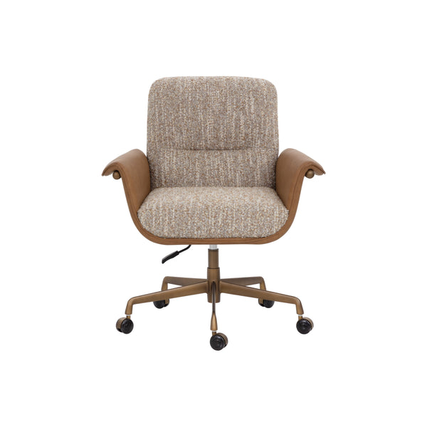 Lomax Office Chair - Dusty Greige / Milliken Cognac