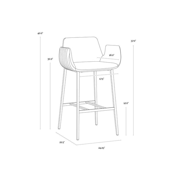 Lucano Barstool - Bravo Black