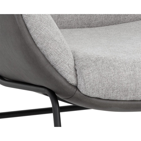 Lucier Lounge Chair - Belfast Heather Grey / Bravo Ash