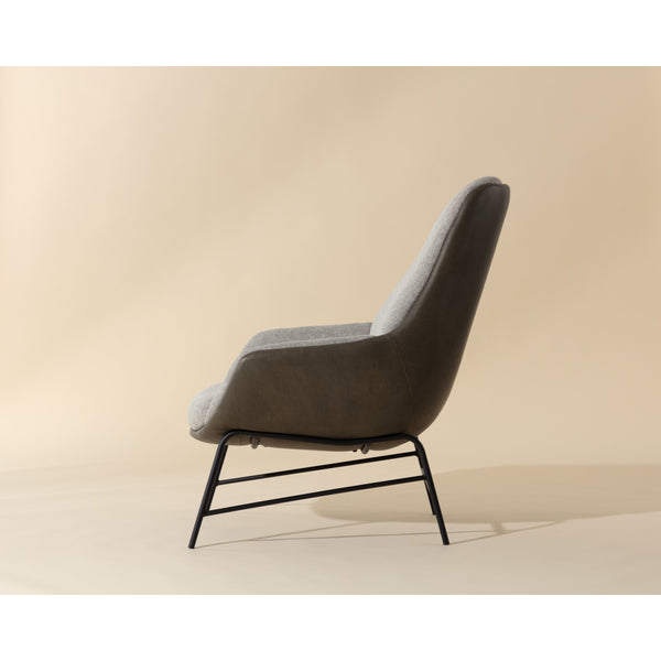 Lucier Lounge Chair - Belfast Heather Grey / Bravo Ash