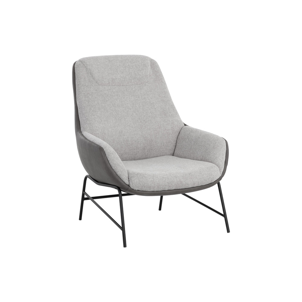 Lucier Lounge Chair - Belfast Heather Grey / Bravo Ash