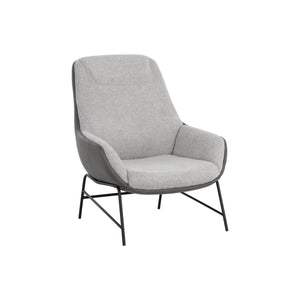 Lucier Lounge Chair - Belfast Heather Grey / Bravo Ash