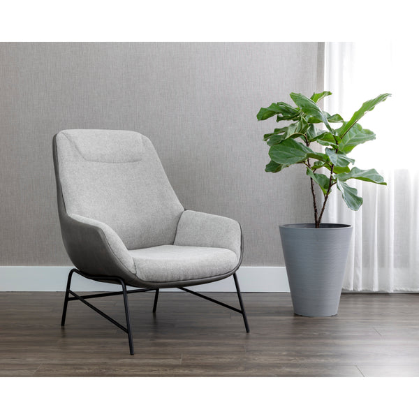 Lucier Lounge Chair - Belfast Heather Grey / Bravo Ash
