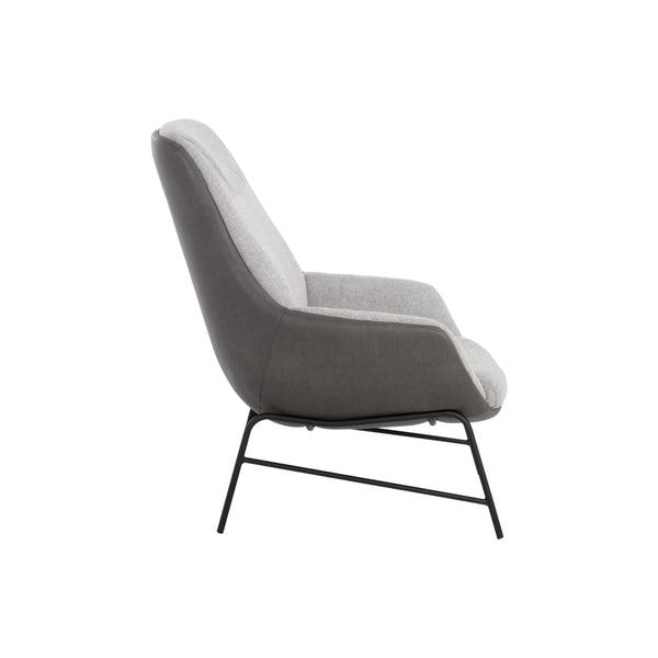 Lucier Lounge Chair - Belfast Heather Grey / Bravo Ash