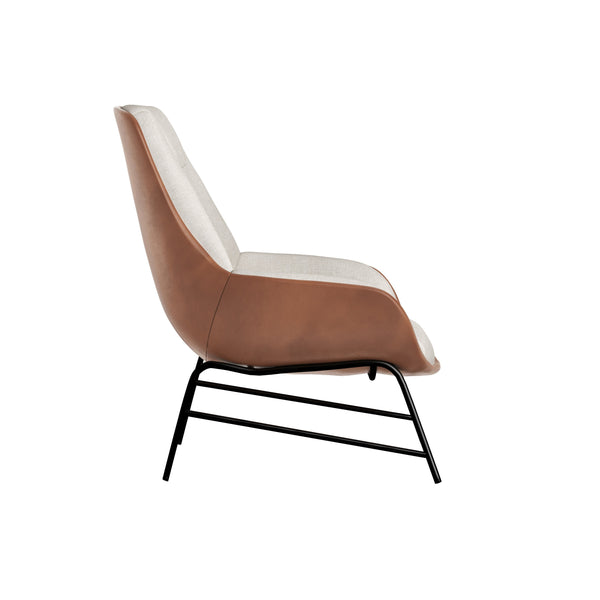 Lucier Lounge Chair - Belfast Oatmeal / Bravo Cognac