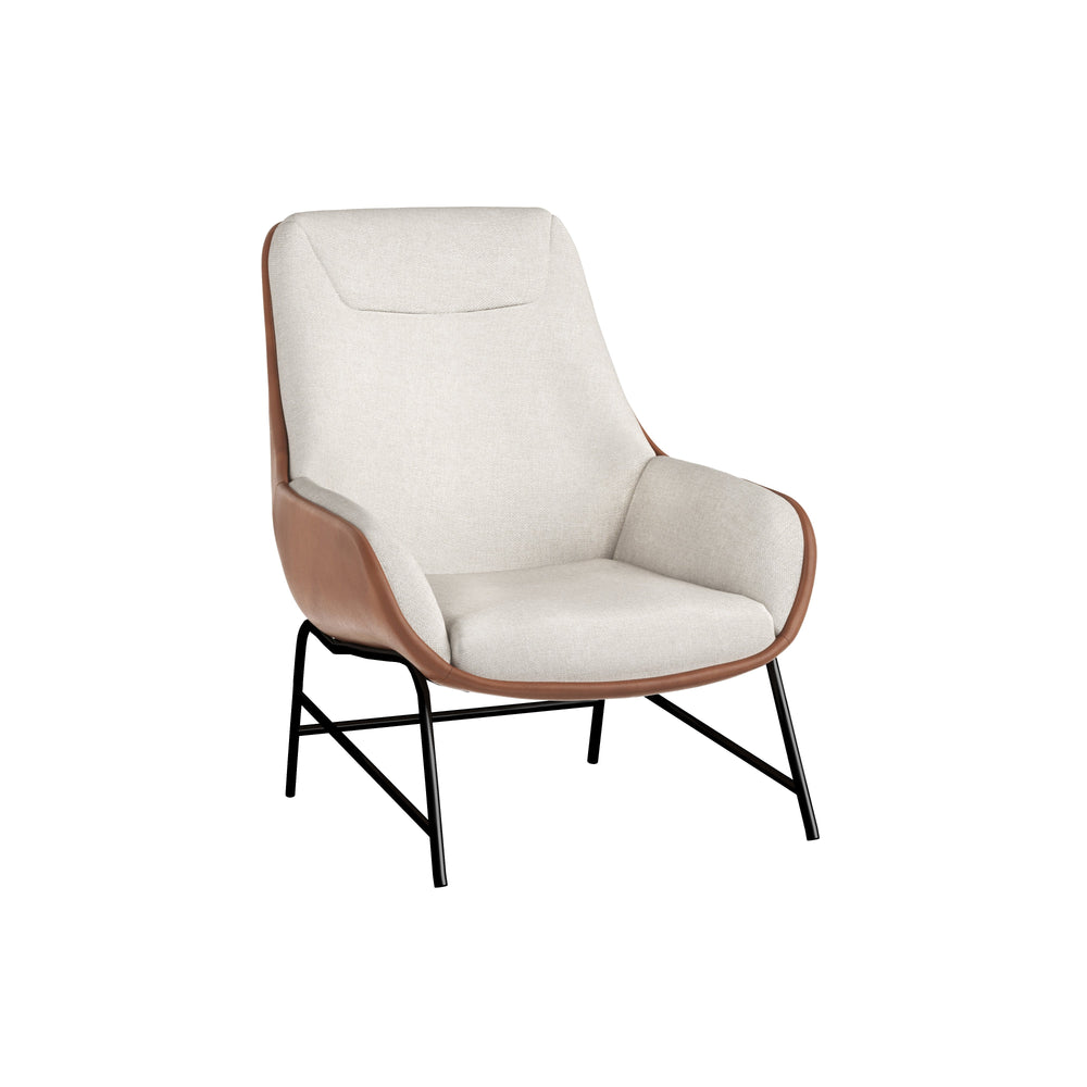 Lucier Lounge Chair - Belfast Oatmeal / Bravo Cognac