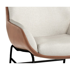 Lucier Lounge Chair - Belfast Oatmeal / Bravo Cognac