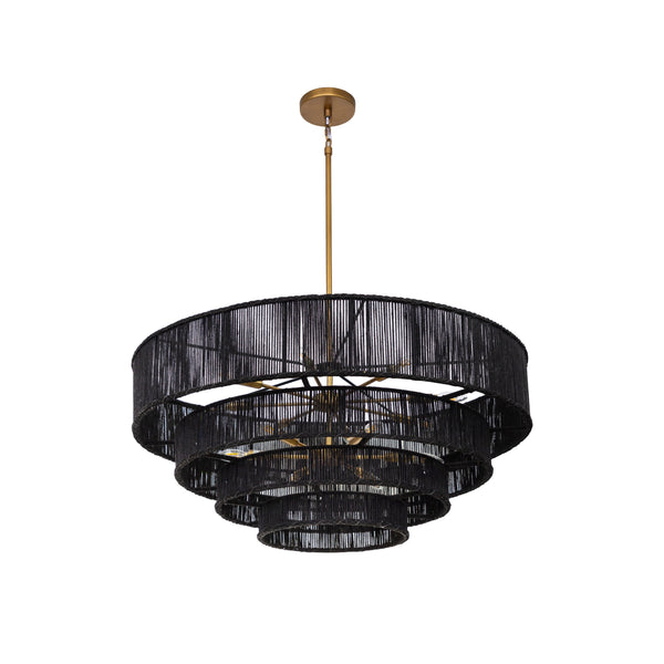 Lumina Chandelier - Black Jute