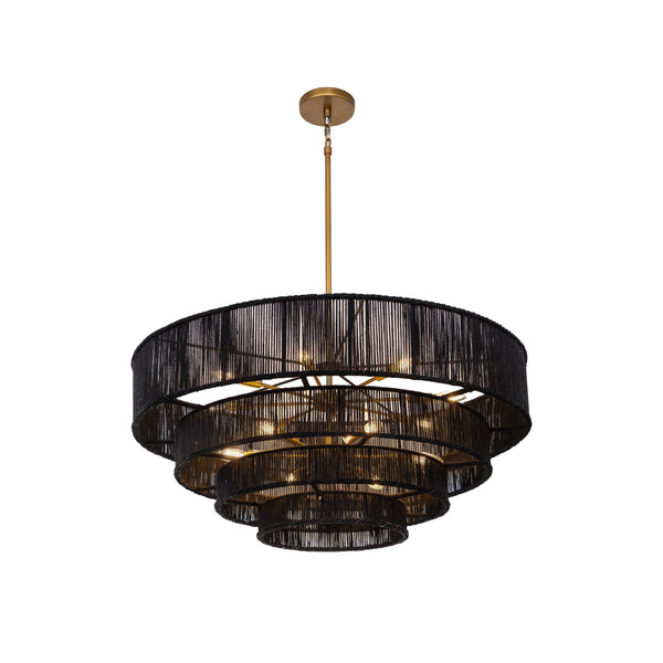 Lumina Chandelier - Black Jute