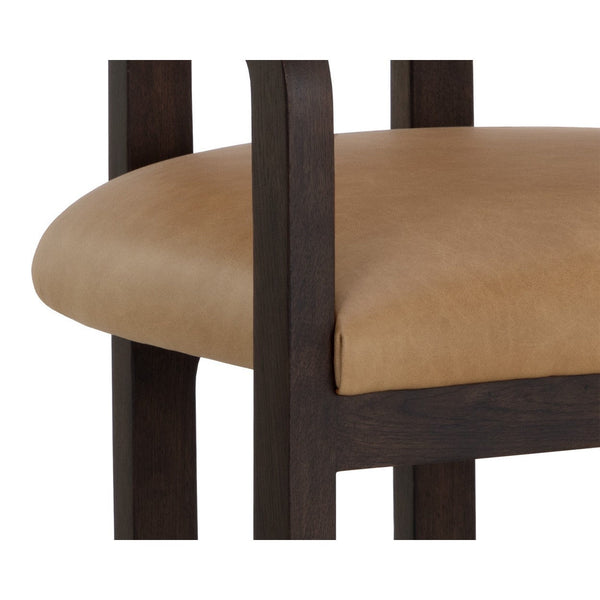 Madrone Dining Armchair - Brown - Ludlow Sesame Leather