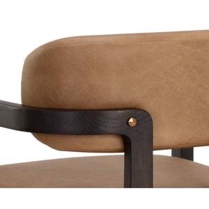 Madrone Dining Armchair - Brown - Ludlow Sesame Leather