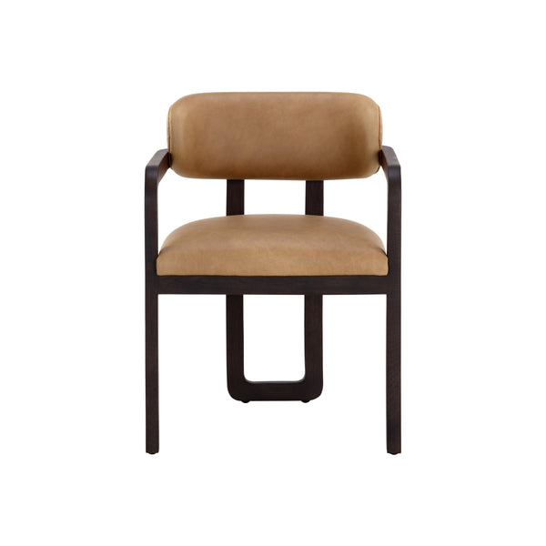 Madrone Dining Armchair - Brown - Ludlow Sesame Leather
