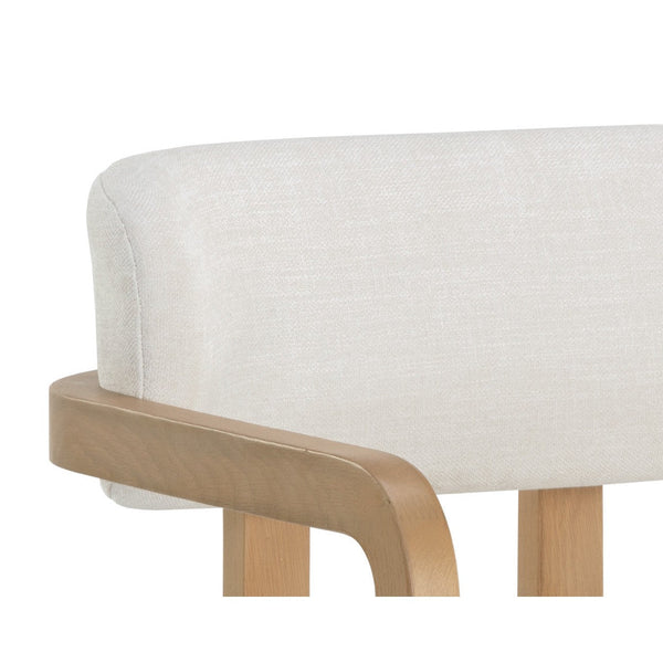 Madrone Dining Armchair - Rustic Oak - Heather Ivory Tweed