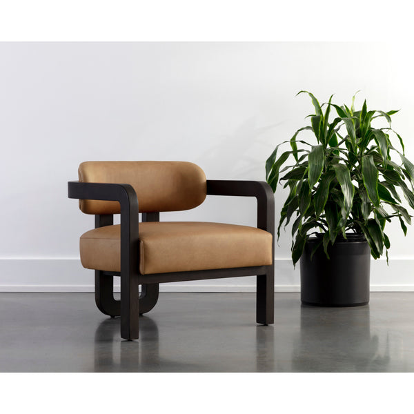 Madrone Lounge Chair - Brown - Ludlow Sesame Leather