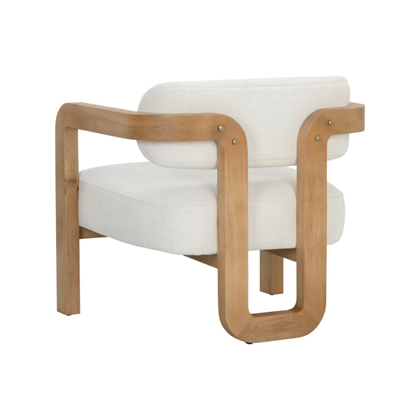 Madrone Lounge Chair - Rustic Oak - Heather Ivory Tweed