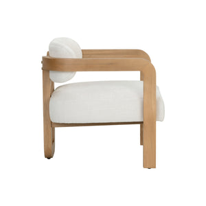 Madrone Lounge Chair - Rustic Oak - Heather Ivory Tweed