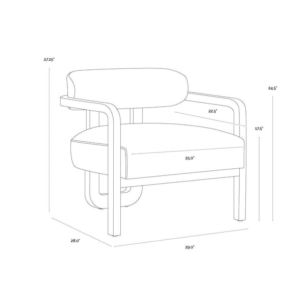 Madrone Lounge Chair - Rustic Oak - Heather Ivory Tweed