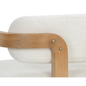 Madrone Lounge Chair - Rustic Oak - Heather Ivory Tweed