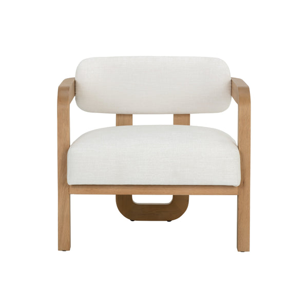 Madrone Lounge Chair - Rustic Oak - Heather Ivory Tweed