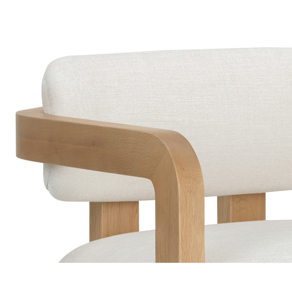 Madrone Lounge Chair - Rustic Oak - Heather Ivory Tweed