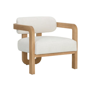 Madrone Lounge Chair - Rustic Oak - Heather Ivory Tweed