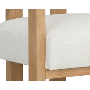 Madrone Lounge Chair - Rustic Oak - Heather Ivory Tweed