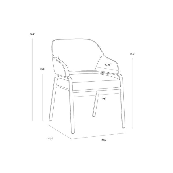 Malachi Dining Armchair - Cantina Black