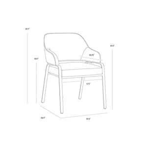 Malachi Dining Armchair - Milliken Cognac