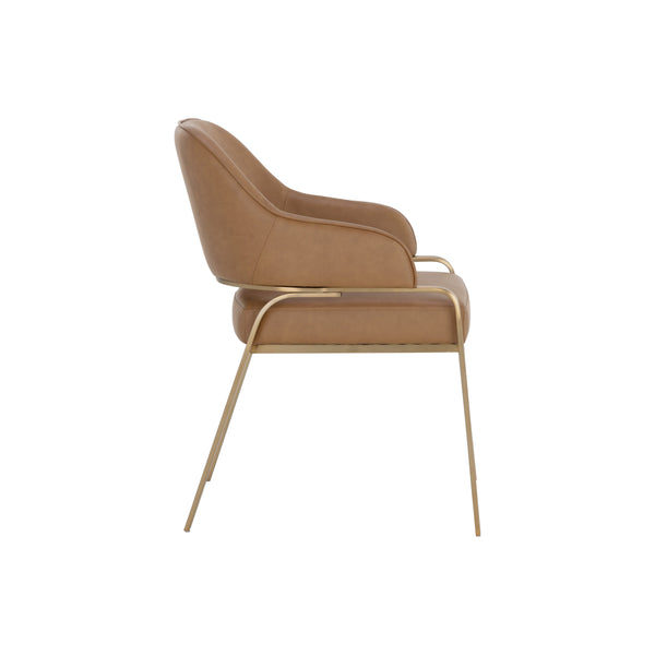 Malachi Dining Armchair - Milliken Cognac