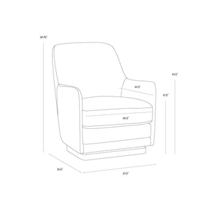 Marcela Swivel Lounge Chair - Belfast Koala Grey