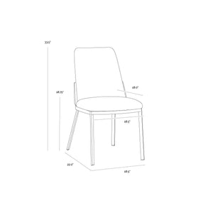 Marie Dining Chair - Belfast Heather Grey / Bravo Metal