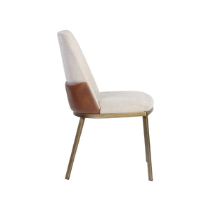 Marie Dining Chair - Belfast Oatmeal / Bravo Cognac