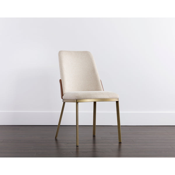 Marie Dining Chair - Belfast Oatmeal / Bravo Cognac