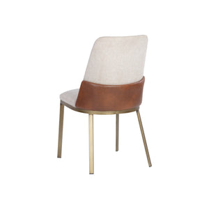 Marie Dining Chair - Belfast Oatmeal / Bravo Cognac