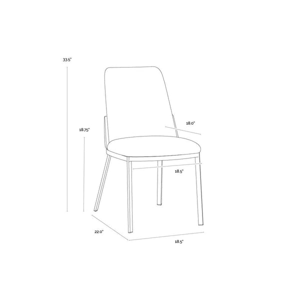 Marie Dining Chair - Belfast Oatmeal / Bravo Cognac