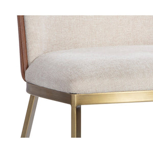 Marie Dining Chair - Belfast Oatmeal / Bravo Cognac