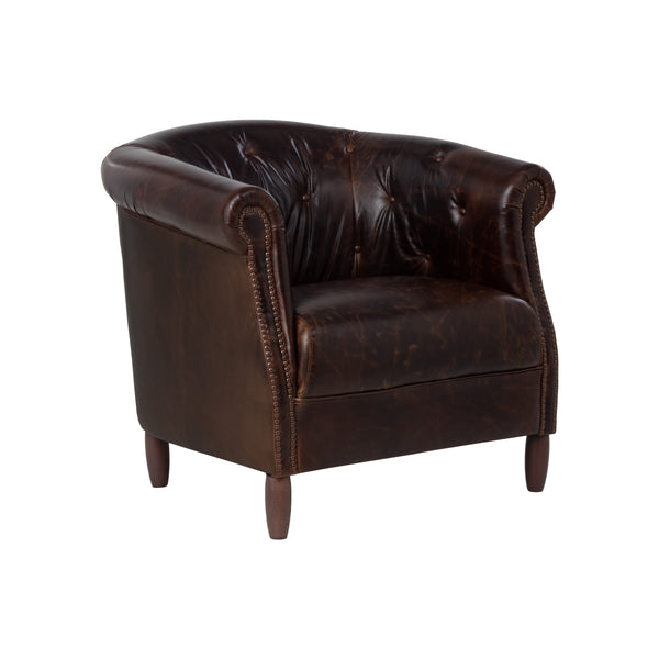 Marjorie Lounge Chair - Chocolate Leather