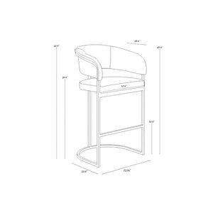 Marris Barstool - Gunmetal - Milliken Cognac