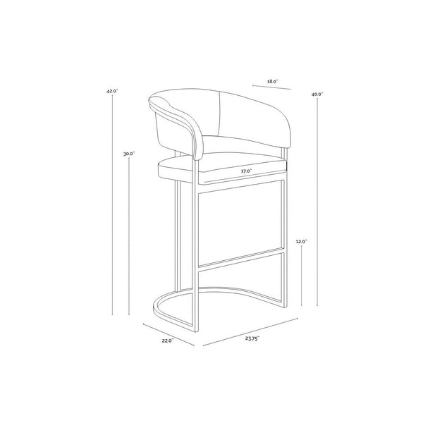 Marris Barstool - Gunmetal - Milliken Cognac