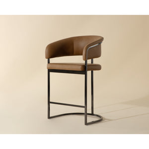 Marris Counter Stool - Gunmetal - Milliken Cognac