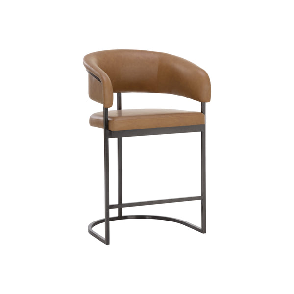 Marris Counter Stool - Gunmetal - Milliken Cognac