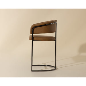 Marris Counter Stool - Gunmetal - Milliken Cognac