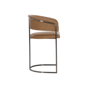 Marris Counter Stool - Gunmetal - Milliken Cognac