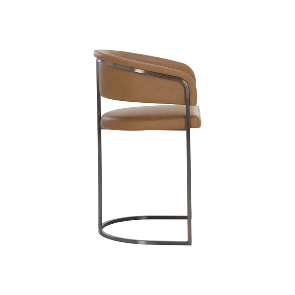 Marris Counter Stool - Gunmetal - Milliken Cognac