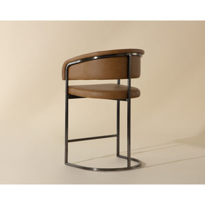 Marris Counter Stool - Gunmetal - Milliken Cognac