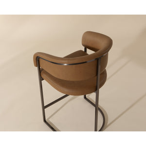 Marris Counter Stool - Gunmetal - Milliken Cognac