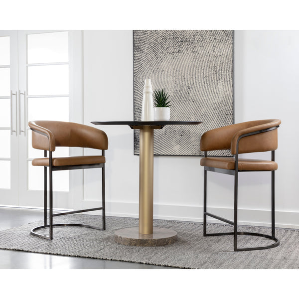 Marris Counter Stool - Gunmetal - Milliken Cognac
