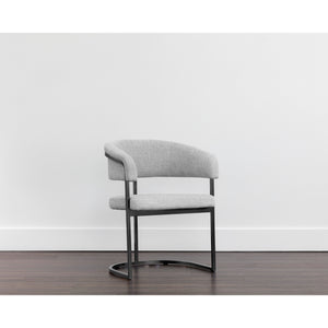 Marris Dining Armchair - Gunmetal - Belfast Heather Grey